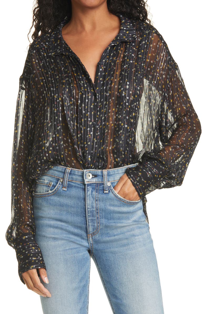 rag & bone Carina Button-Up Blouse, Main, color, 