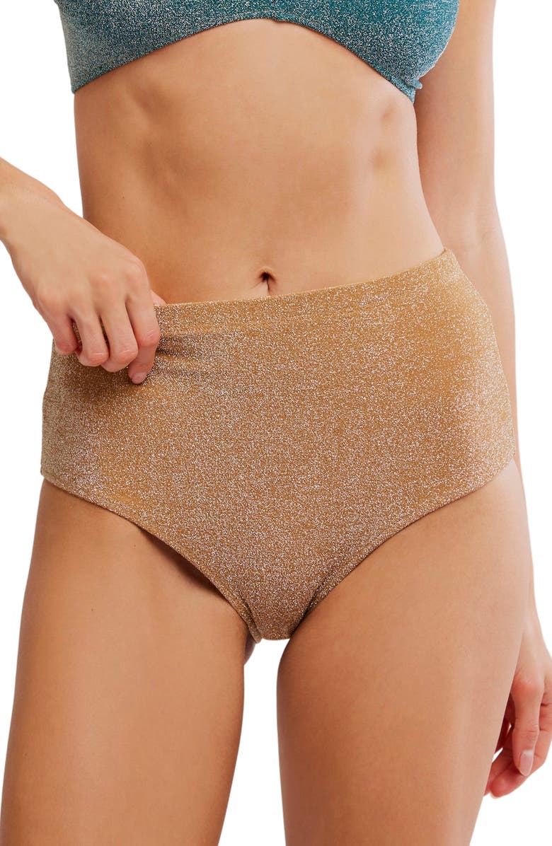 free-est by Free People Billie High Waist Bikini Bottoms, Main, color, Dolce De Leite