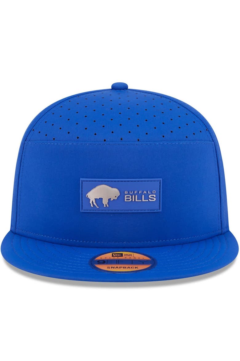 Men's New Era Royal Buffalo Bills 2025 Sideline Throwback Split Panel 9FIFTY Snapback Hat, Alternate, color, Royal
