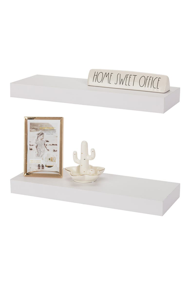 Floating Shelves - Set of 2, Alternate, color, WHITE