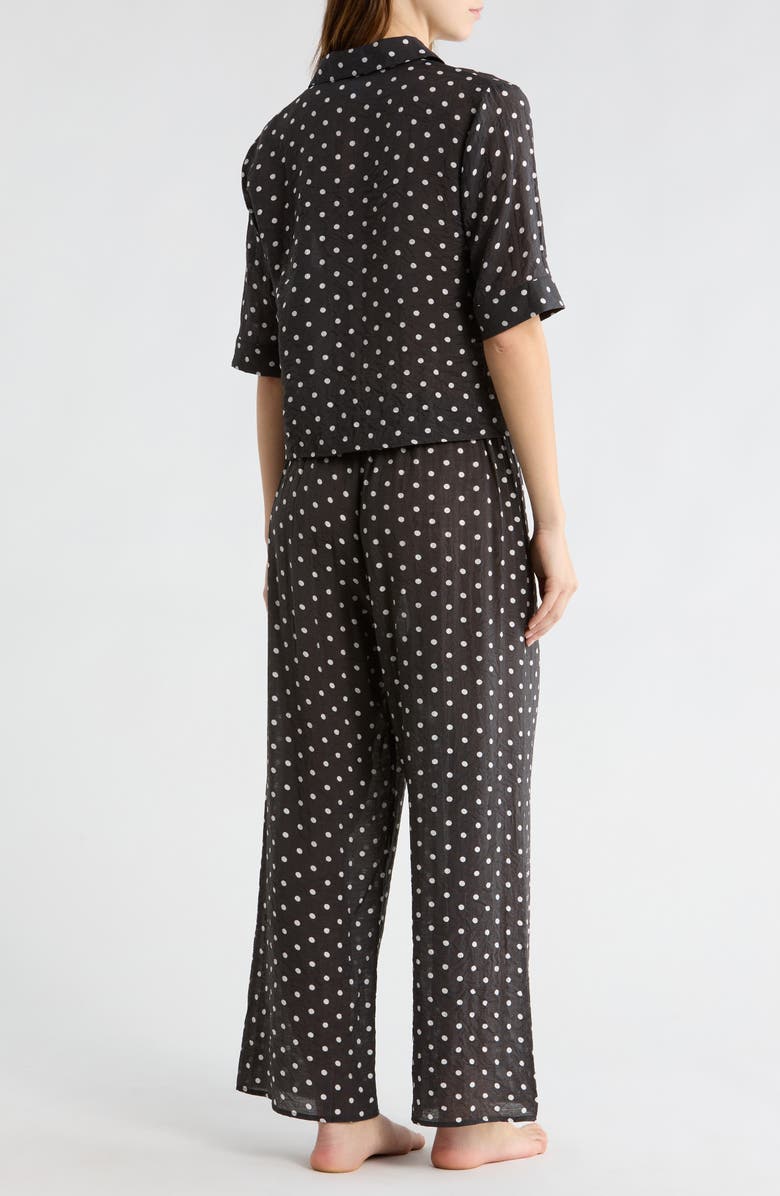 Abound Swim Cover-Up Shirt & Shorts, Alternate, color, Black White Polka Dot