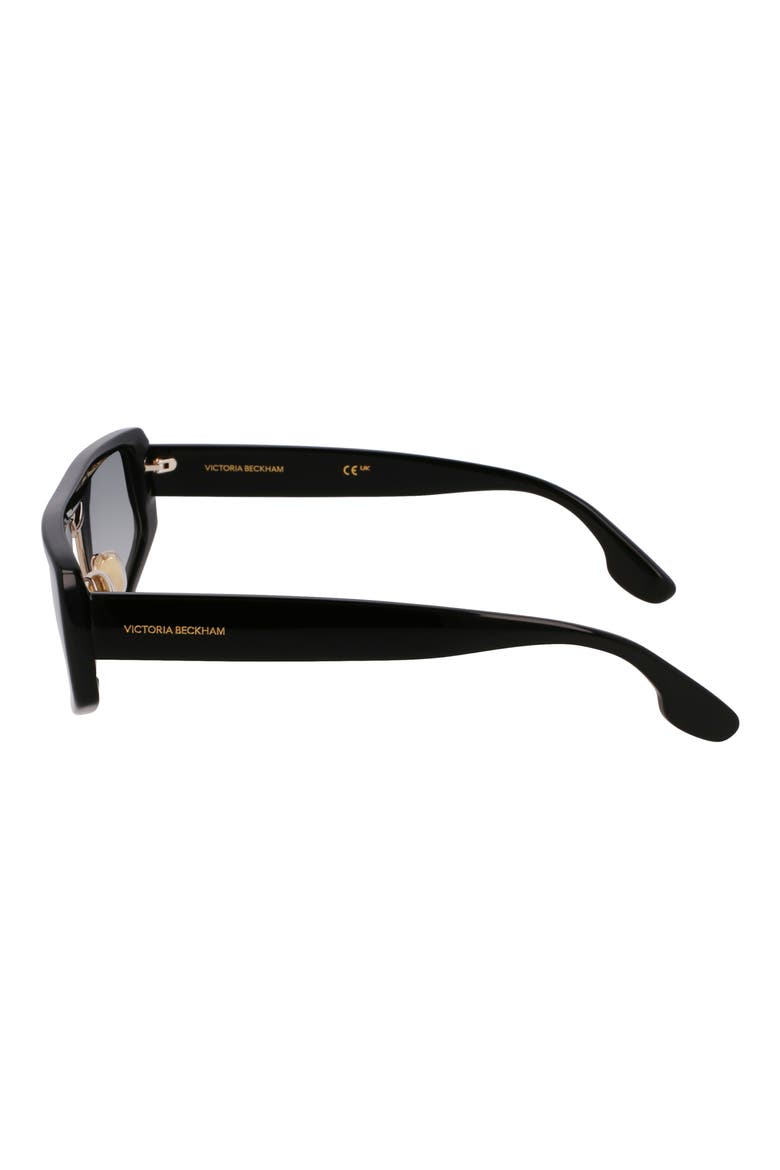 Classic Logo 57mm Gradient Modified Rectangular Sunglasses, Alternate, color, BLACK