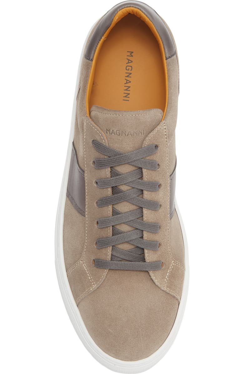Magnanni Ashley Stripe Suede & Leather Sneaker, Alternate, color, Grey