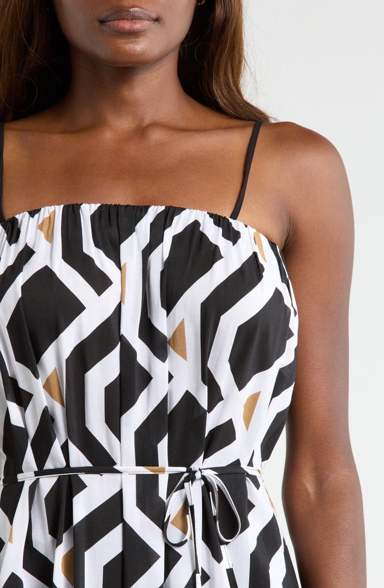 Sea Level Tie Back Cover-Up Dress, Alternate, color, Black Print