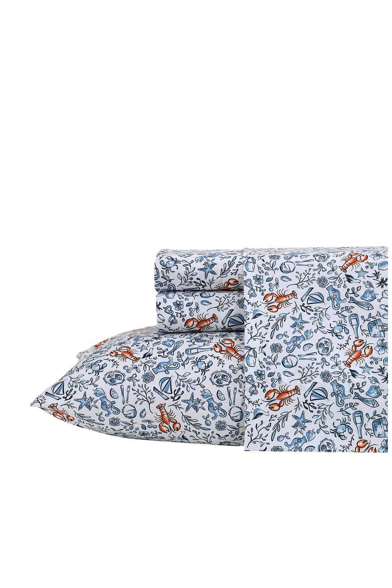 Coastal Fun Cooling Microfiber Sheet Set, Main, color, BLUE