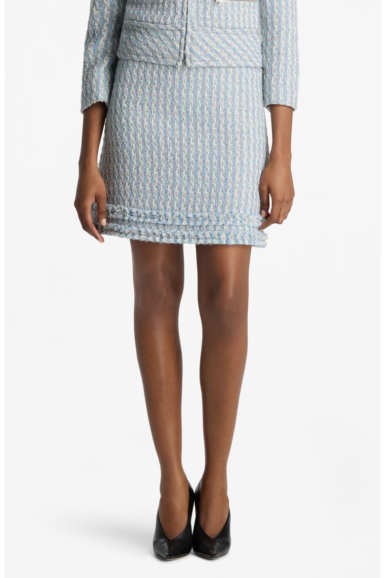 Metallic Tweed Skirt, Main, color, POWDER BLUE/ WHITE MULTI