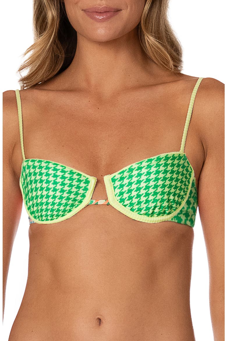 Dreamy Grid Amatista Underwire Reversible Bikini Top, Alternate, color, OPEN GREEN