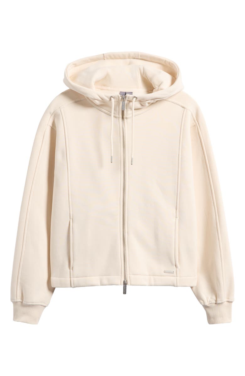 Sweaty Betty Premium Brushed Organic Cotton Blend Zip Hoodie, Main, color, Creme Beige