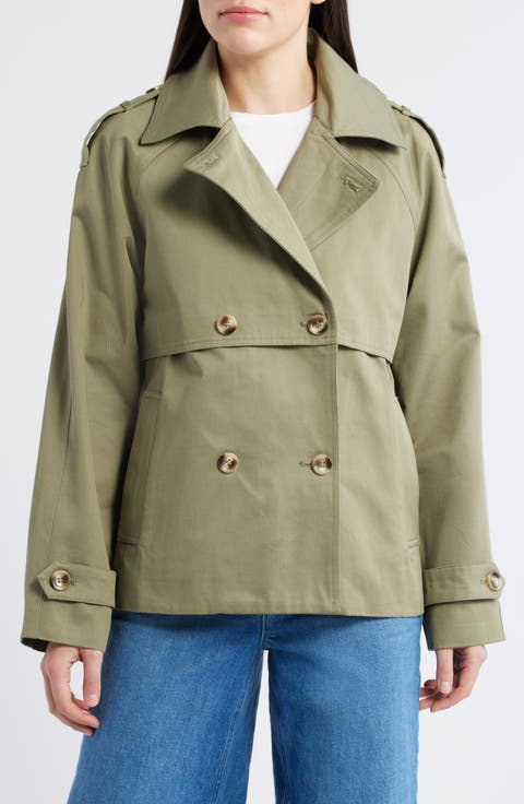 Short Cotton Trench Coat