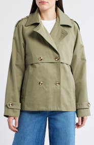 Bernardo Short Cotton Trench Coat