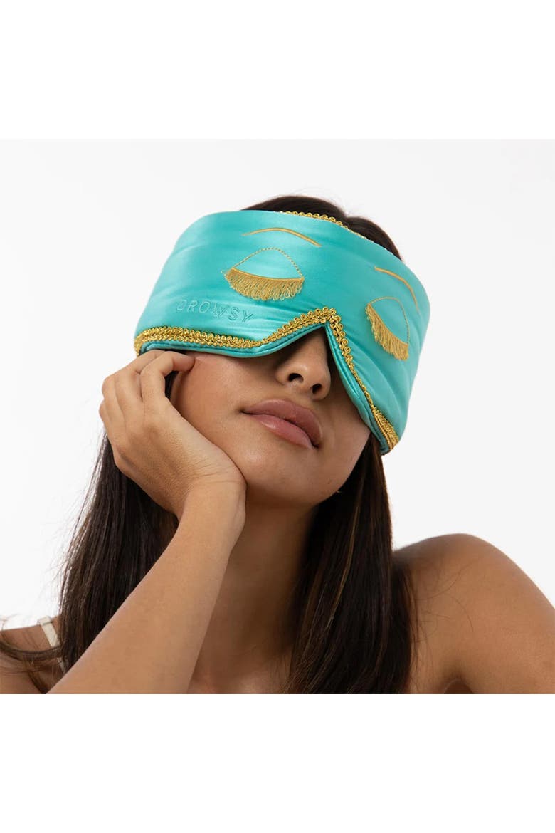 Breakfast at Drowsy Eyelash Protecting Mask, Alternate, color, Turquoise