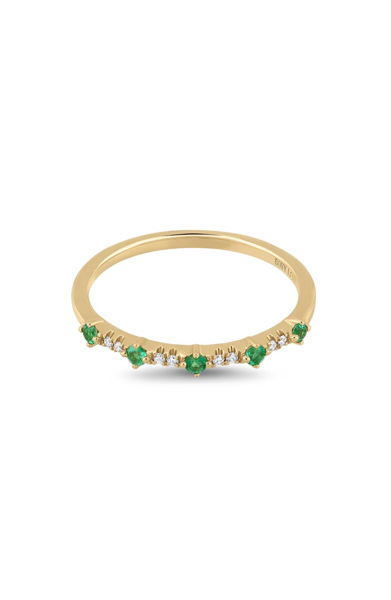 Bony Levy El Mar 18k Gold Emerald & Diamond Stackable Ring, Alternate, color, 18Ky