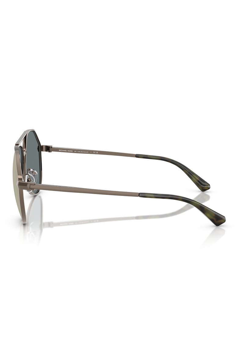 60mm Pilot Sunglasses, Alternate, color, MATTE HUSK / OLIVE MIRROR