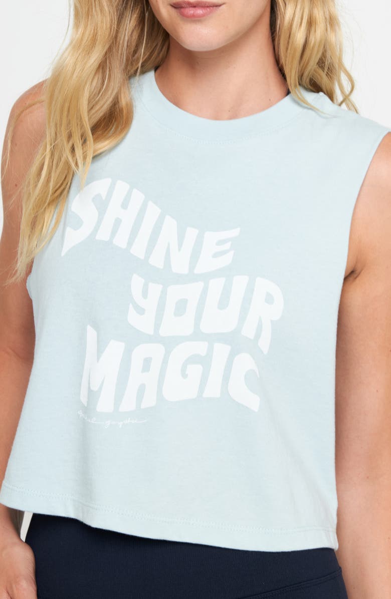 Spiritual Gangster Callie Shine Your Magic Crop Tank, Alternate, color, Serene