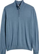 Canali Quarter Zip Wool Blend Sweater