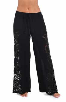 L'AGENCE Geraldine Monstera Cover-Up Wide Leg Pants