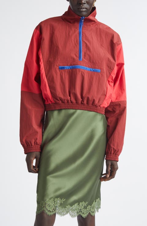 Cassandre Crop Nylon Faille Windbreaker