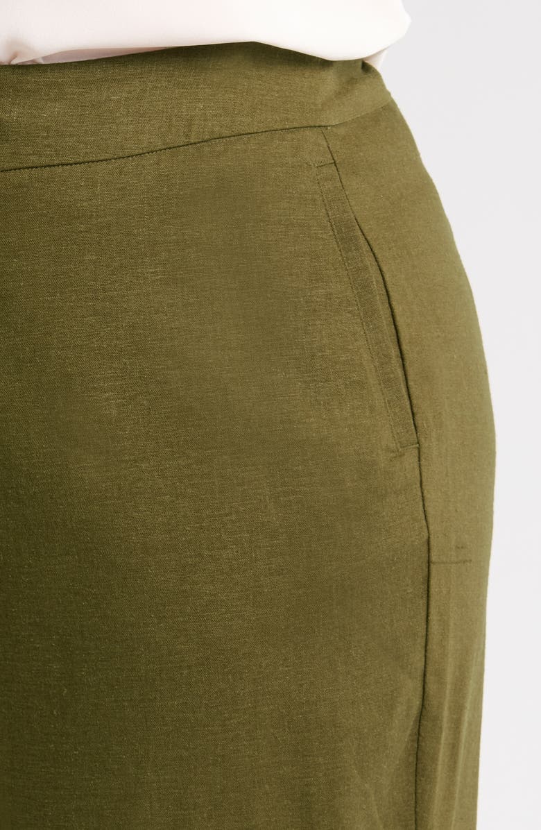 Universal Standard Courtyard Linen Blend Capri Pants, Alternate, color, Fern