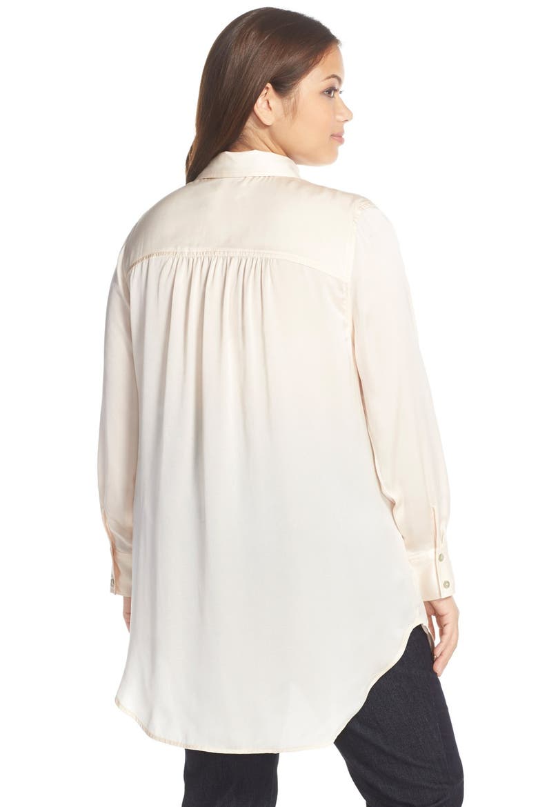 Bow Neck Tunic Blouse, Alternate, color, BLUSH/ BLACK BOW