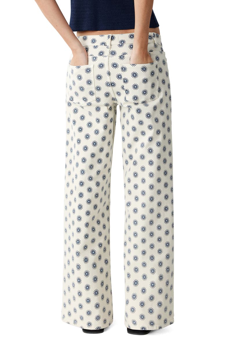 MANGO TEEN Printed Stretch Cotton Wide Leg Jeans, Alternate, color, Off White