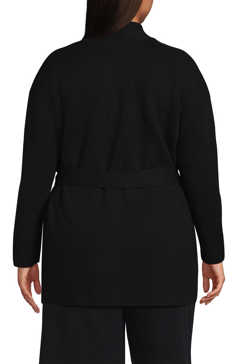 Lands' End Fine Gauge Milano Belted Long Line Cardigan Sweater, Alternate, color,