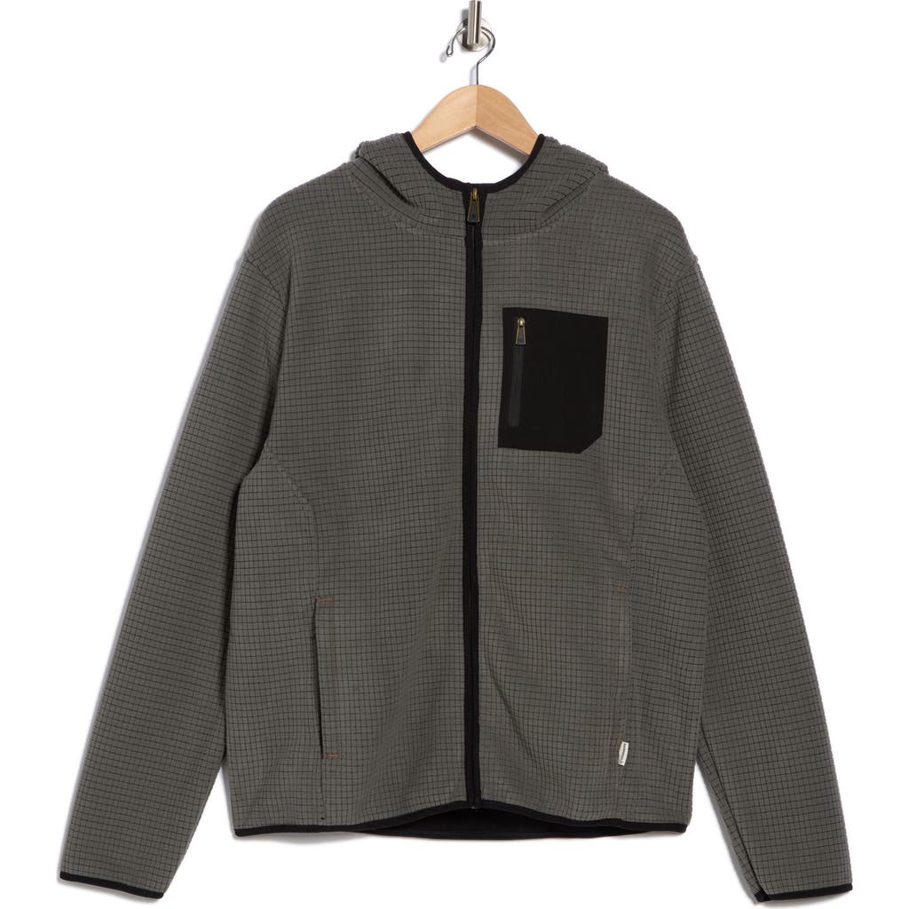 Rainforest Vault Chevron Knit Zip Hoodie In Gray