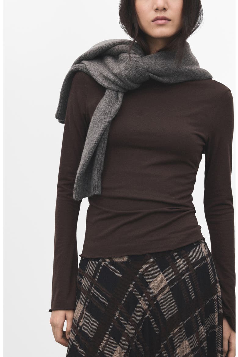 Boatneck Top, Alternate, color, BROWN