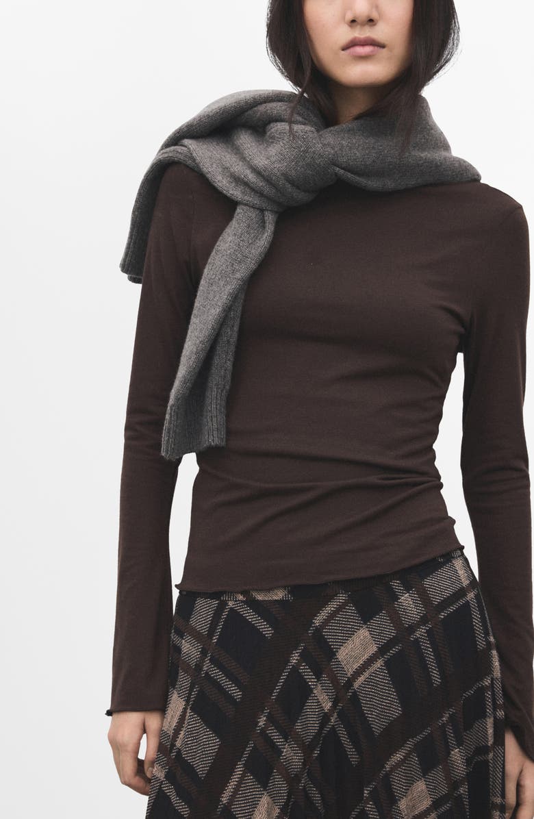 MANGO Boatneck Top, Alternate, color, Brown