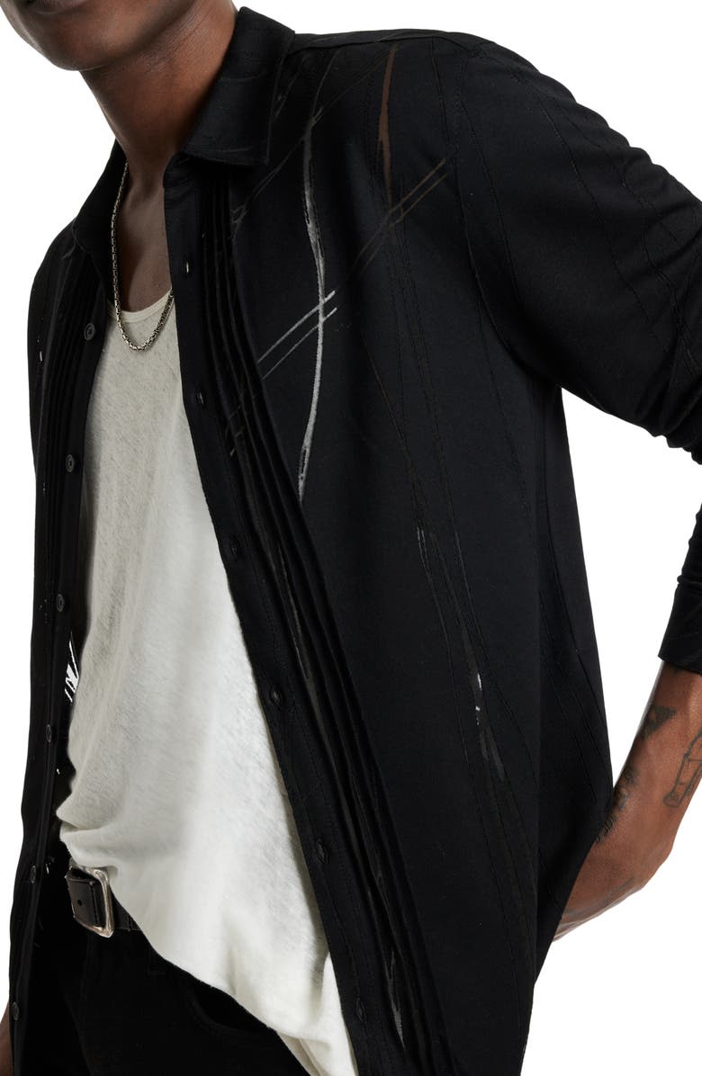 John Varvatos Phoenix Print Button-Up Shirt, Alternate, color,