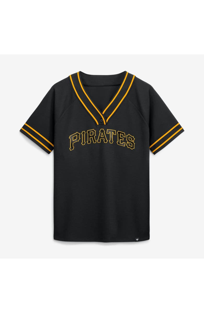 FANATICS Women's Fanatics Black Pittsburgh Pirates Diva Race Ahead Raglan V-Neck T-Shirt, Alternate, color, Black