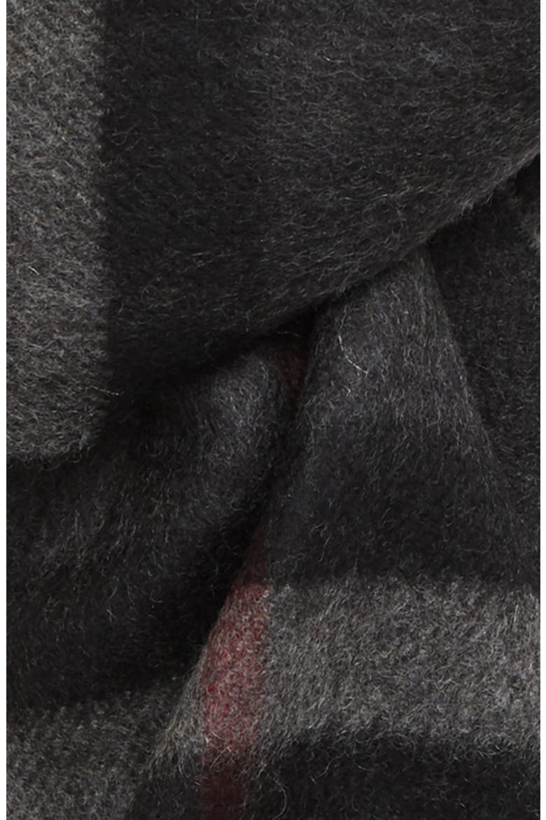 Giant Check Cashmere Scarf, Alternate, color, CHARCOAL