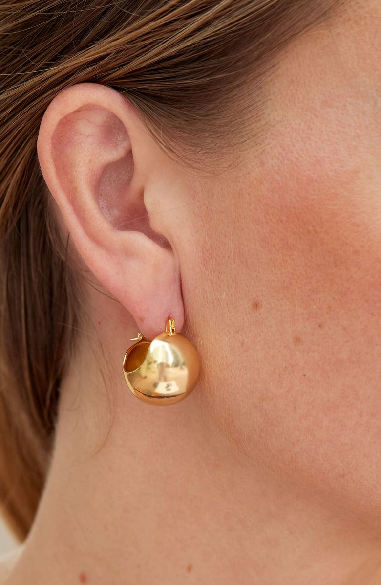 SAVVY CIE JEWELS Bold Bucket Hoop Earrings, Alternate, color, Yellow