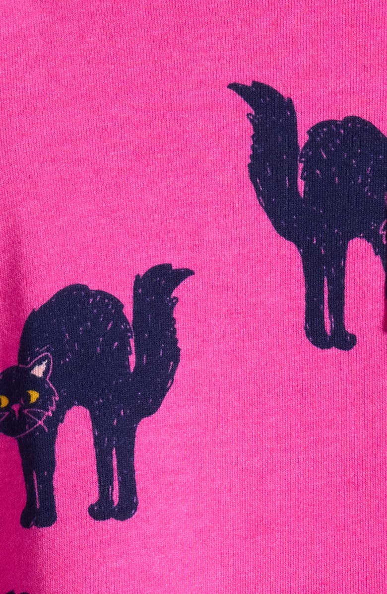 Mini Boden Kids' Cat Print Long Sleeve Cotton Sweatshirt Dress, Alternate, color,