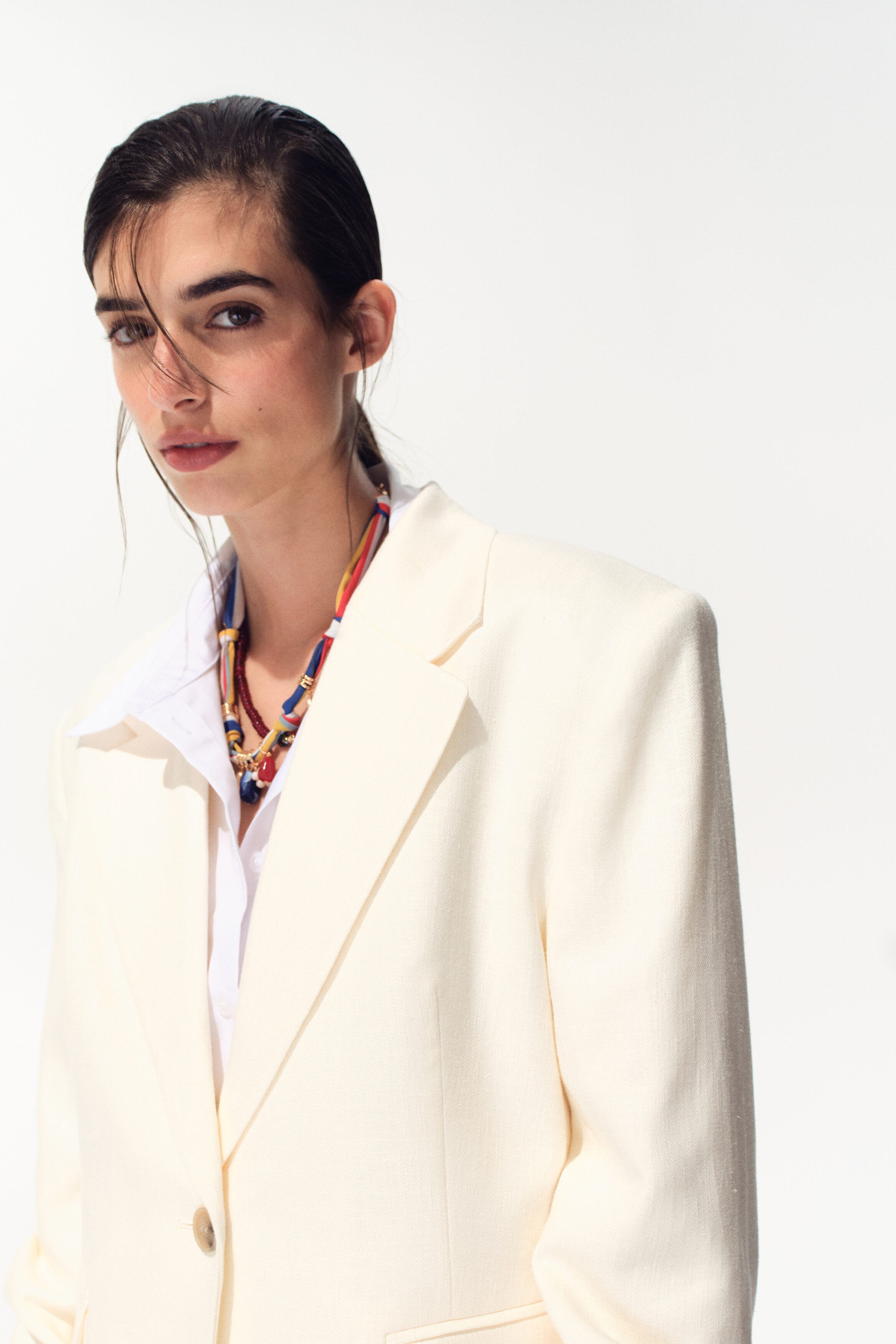 Single-breasted Linen-blend Blazer - image 2