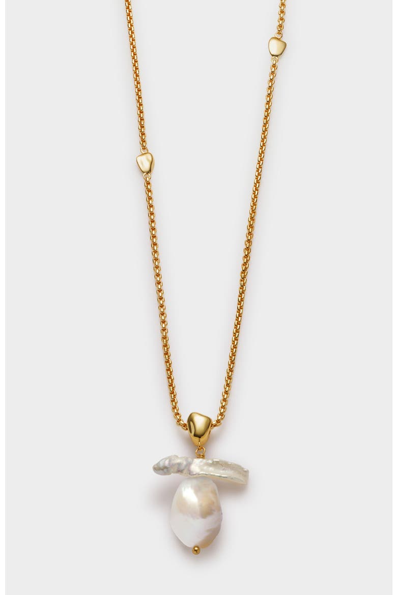 Sol Pearl Necklace, Main, color, Gold