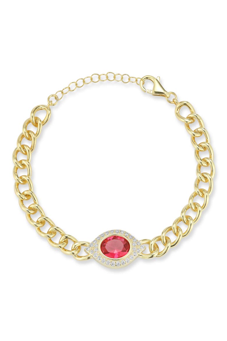 14K Gold Plated Silver Eye Bracelet, Main, color, GOLD