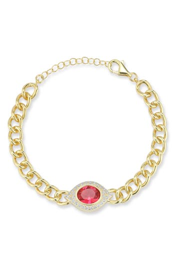 Chloe & Madison Chloe And Madison 14k Gold Plated Silver Eye Bracelet In Gold