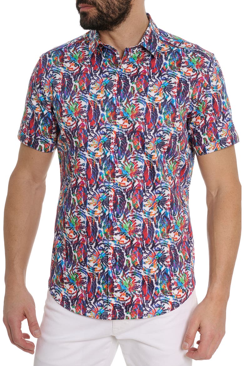 Abstract Short Sleeve Shirt, Main, color, BLUE MULTI