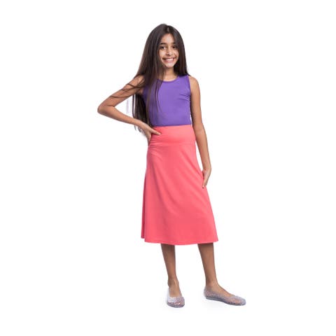 Casual Elastic Waist A-Line Skirt