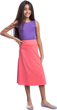 24sevenKid Casual Elastic Waist A-Line Skirt