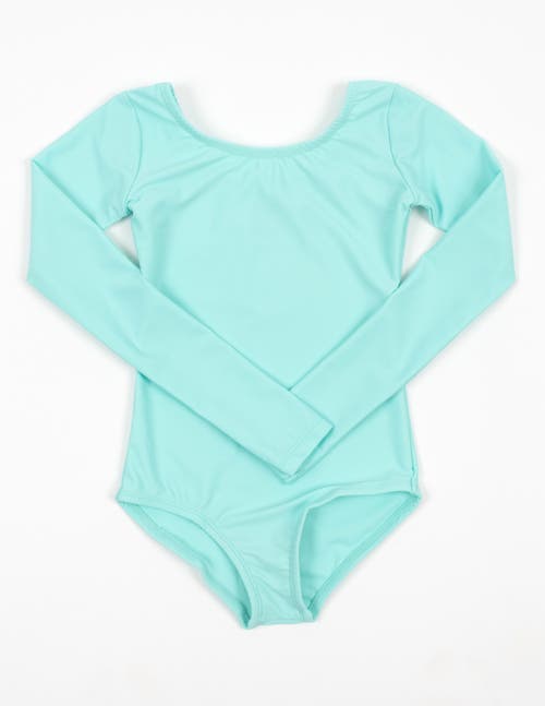 Leveret Girls Long Sleeve Leotard In Blue