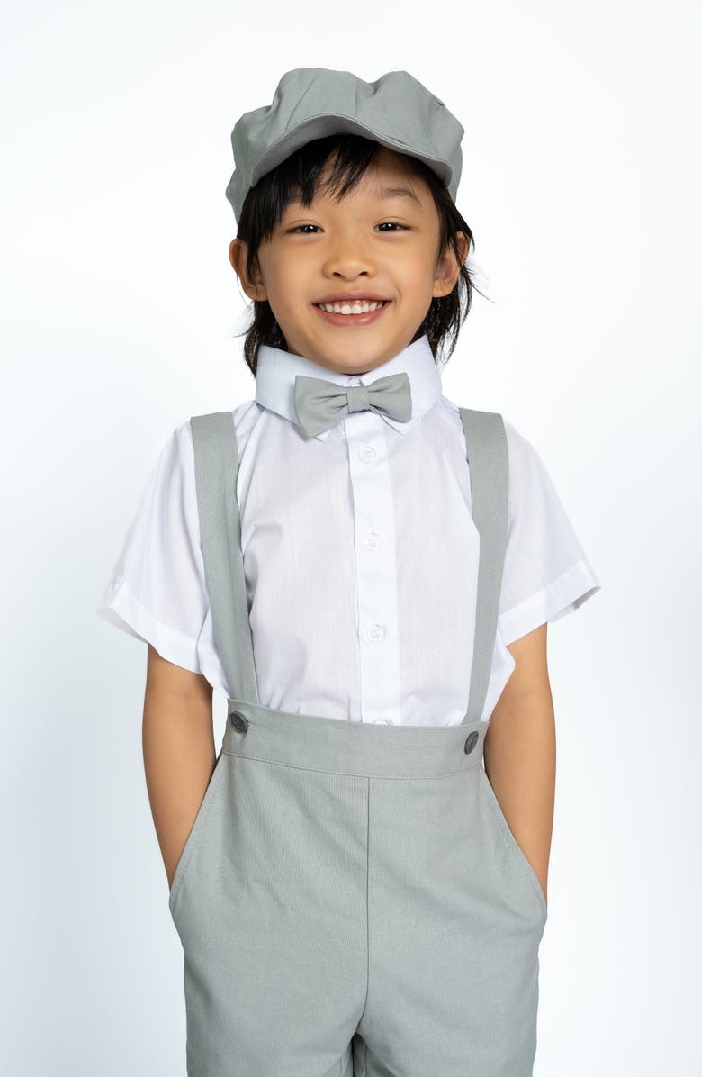 Peanut Butter Collection Kids' Eton Safari 5-Piece Suspenders Suit Set, Alternate, color, Heather