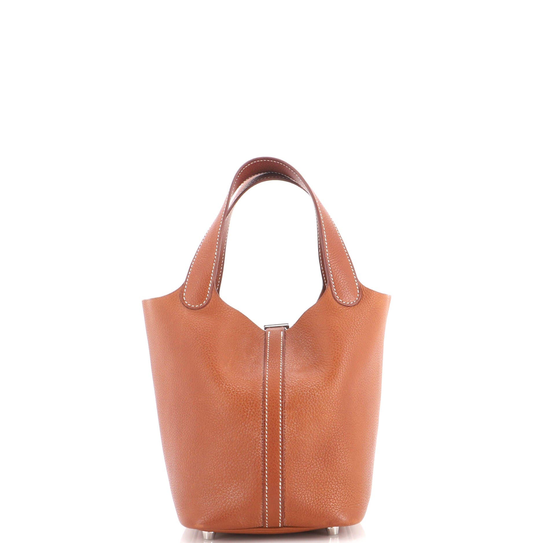 Picotin Lock Bag Barenia Faubourg PM, Alternate, color, Brown