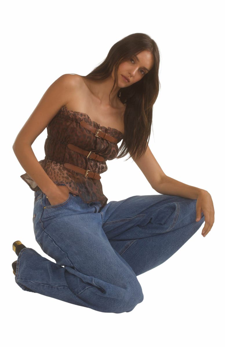 Cynthia Rowley Buckle Up Silk Organza Top, Alternate, color, 