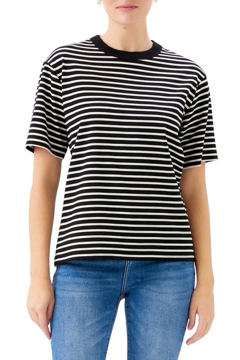 Stripe T-Shirt, Main, color, BLACK/ IVORY