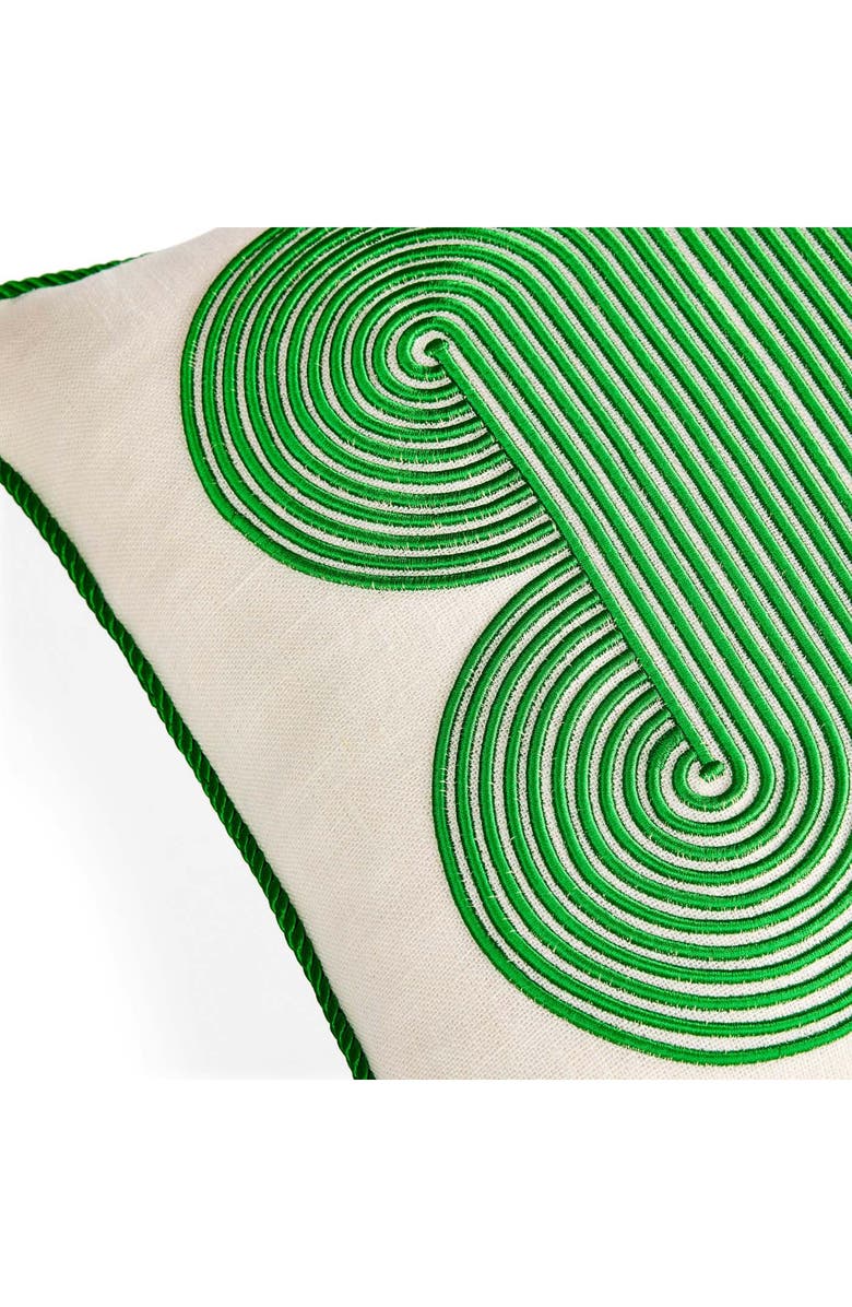 Jonathan Adler Pompidou Pillow, Alternate, color, Green Quatrefoil