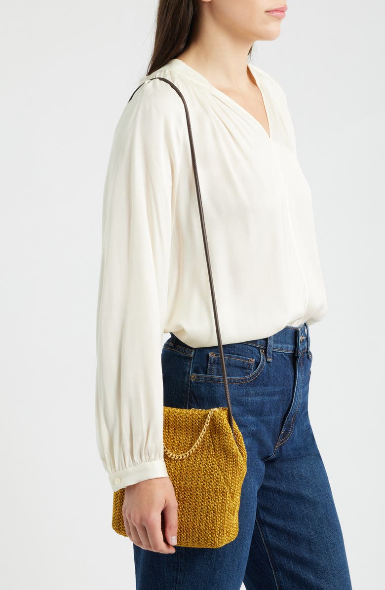Veronica Beard Small Woven Slouch Bag, Alternate, color, Gold