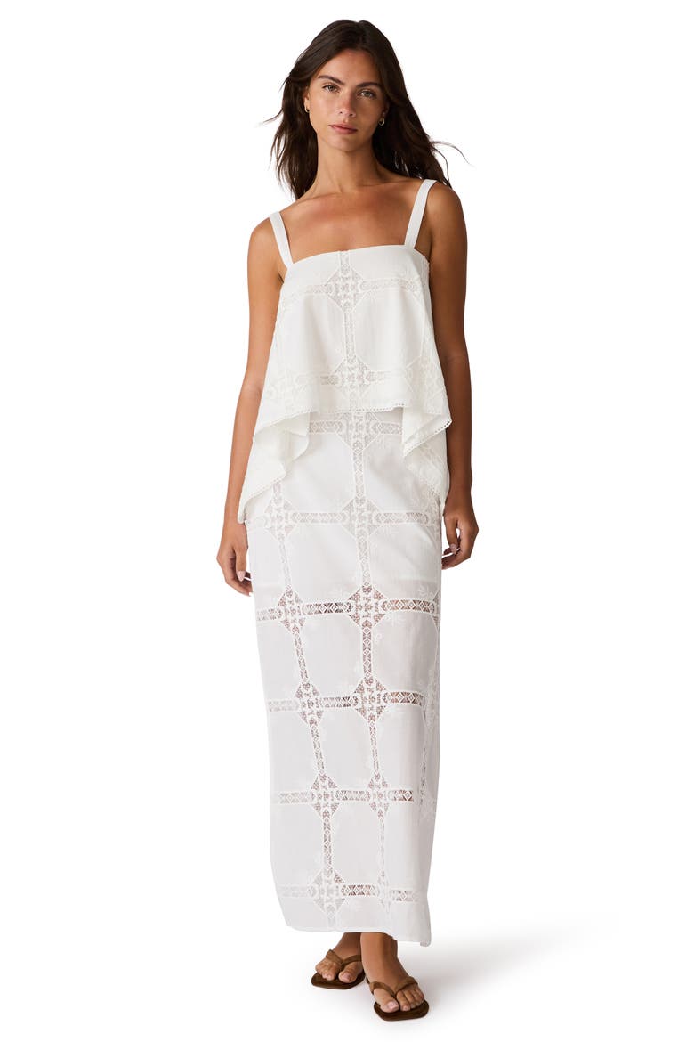 Monique Lace & Embroidery Detail Cotton Maxi Skirt, Alternate, color, ANTIQUE