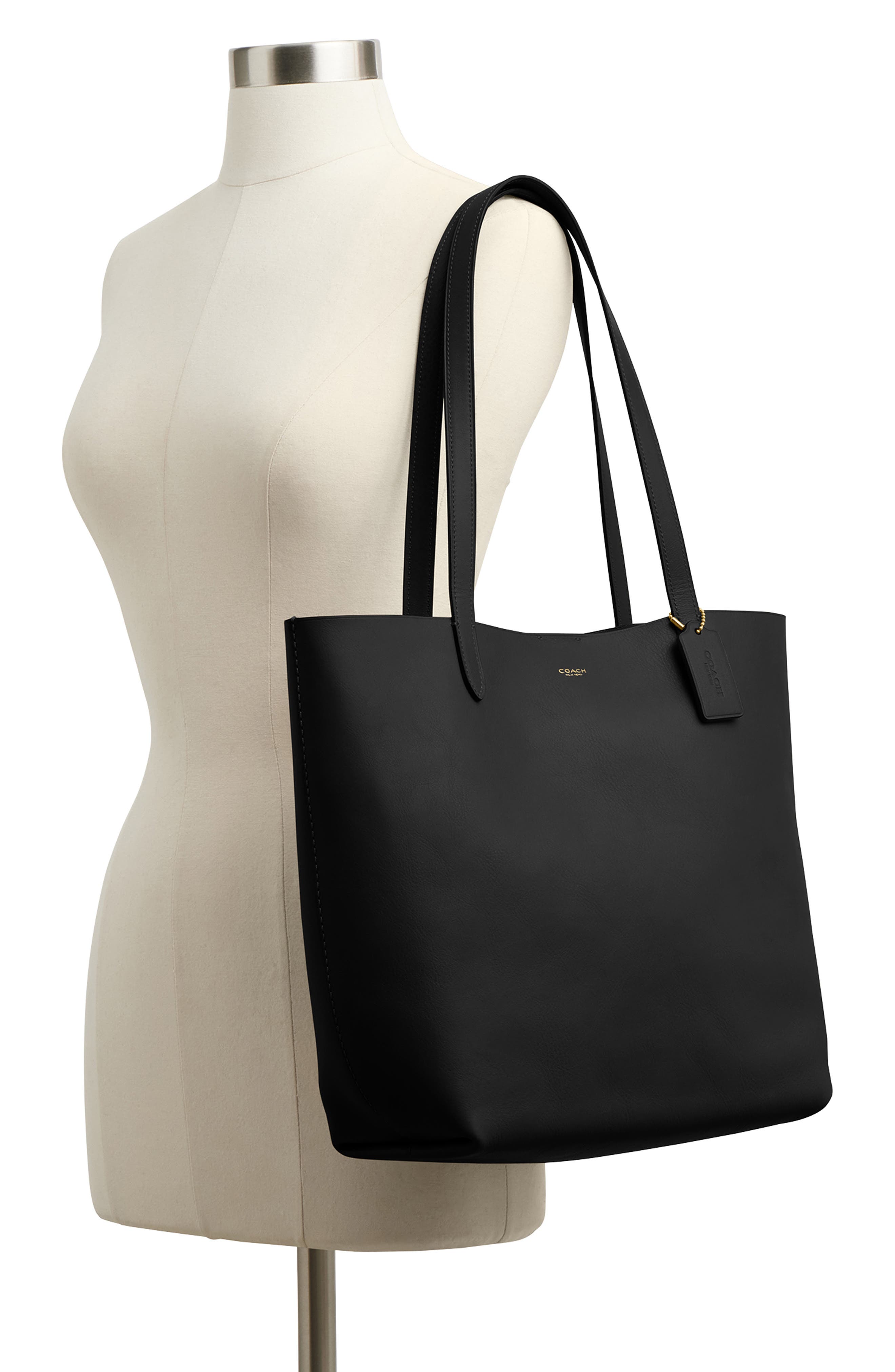 COACH manhattan natural grain leather tote, Alternate, color, 