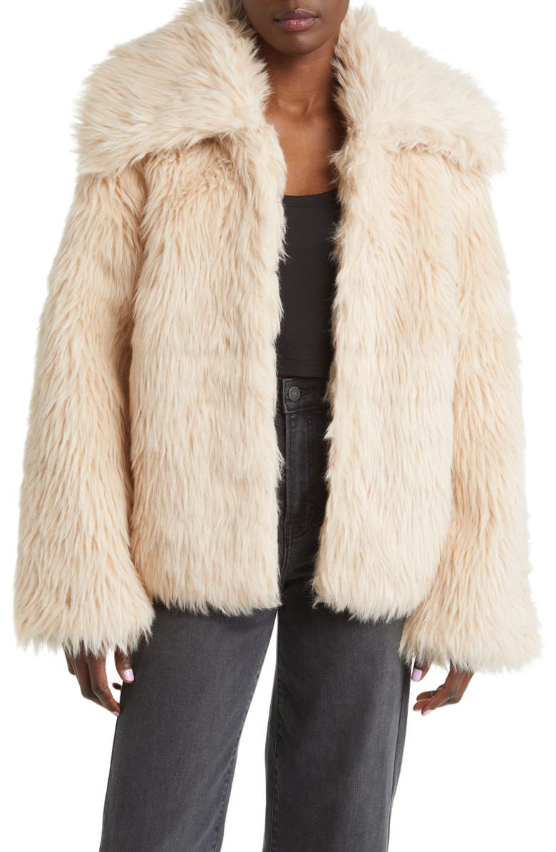 & Other Stories Oversize Collar Faux Fur Coat, Main, color,